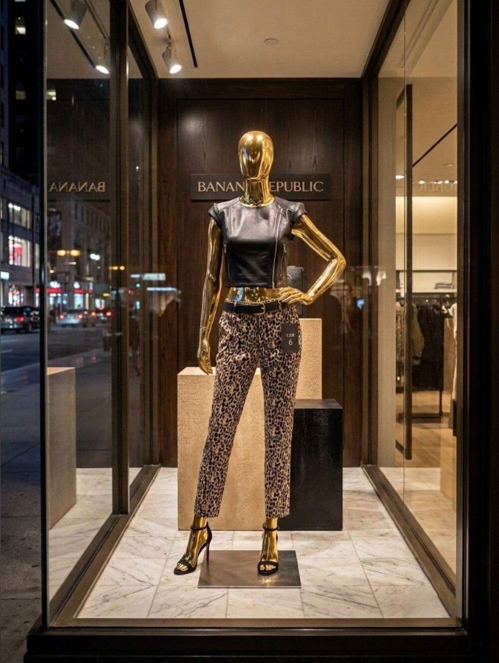 Banana Republic Leopard Cropped Slim Pants in Brown & Black 🖤